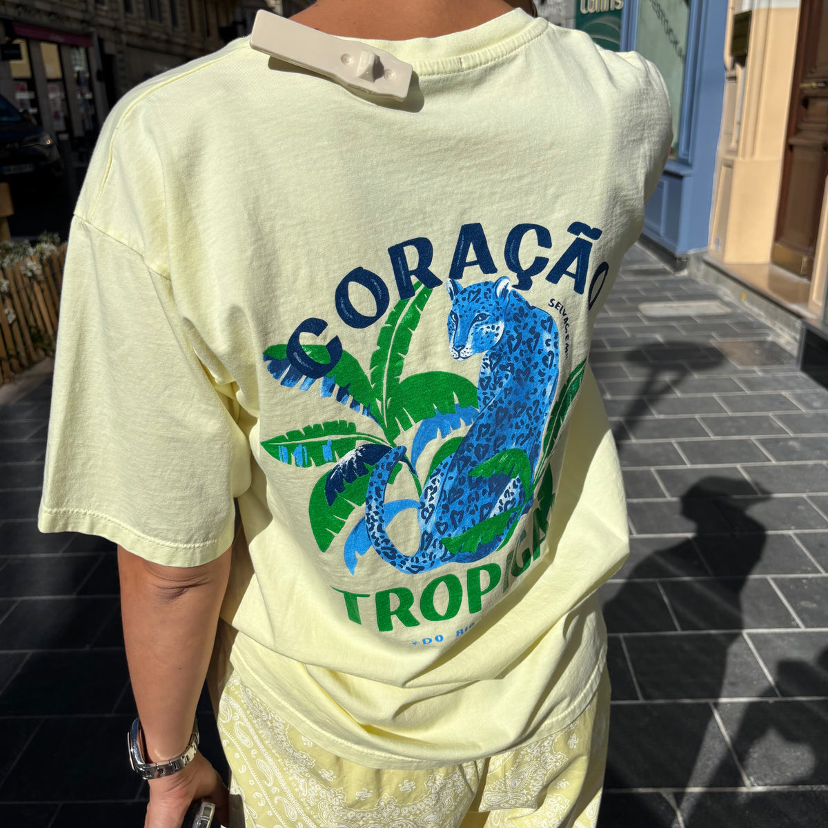 T-shirt tropical jaune