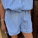 Ensemble à rayures bleu foncé