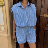 Ensemble à rayures bleu foncé