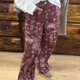 Pantalon bandana bordeaux