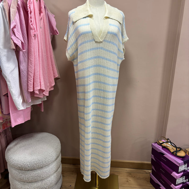 Robe maille bleu