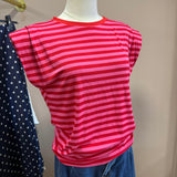 Marinière à épaulettes rouge