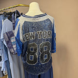 T-shirt Baseball strass