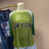 T-shirt Baseball strass