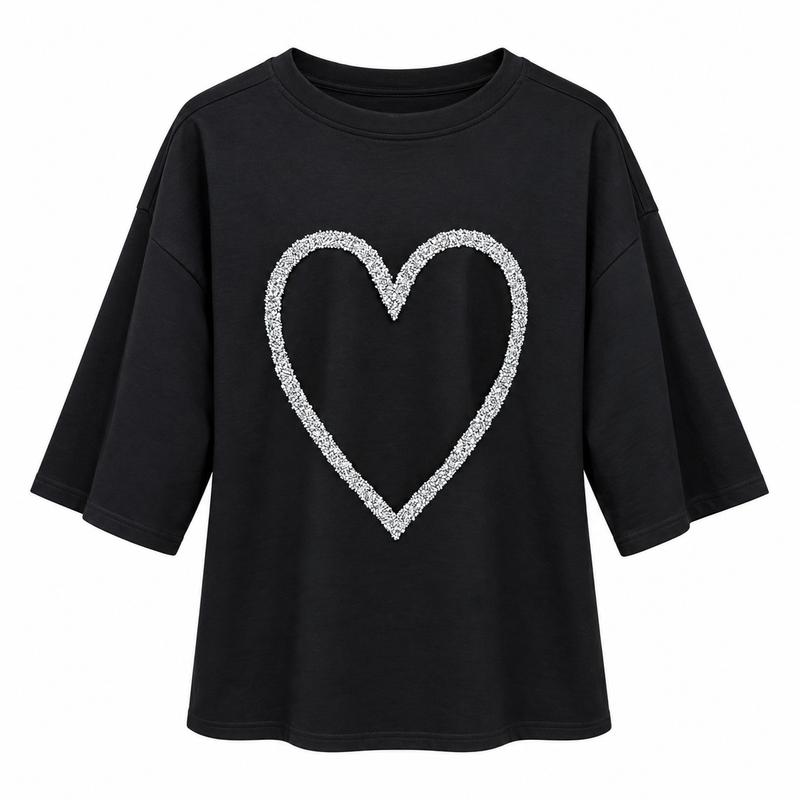 Tee shirt Heart Noir
