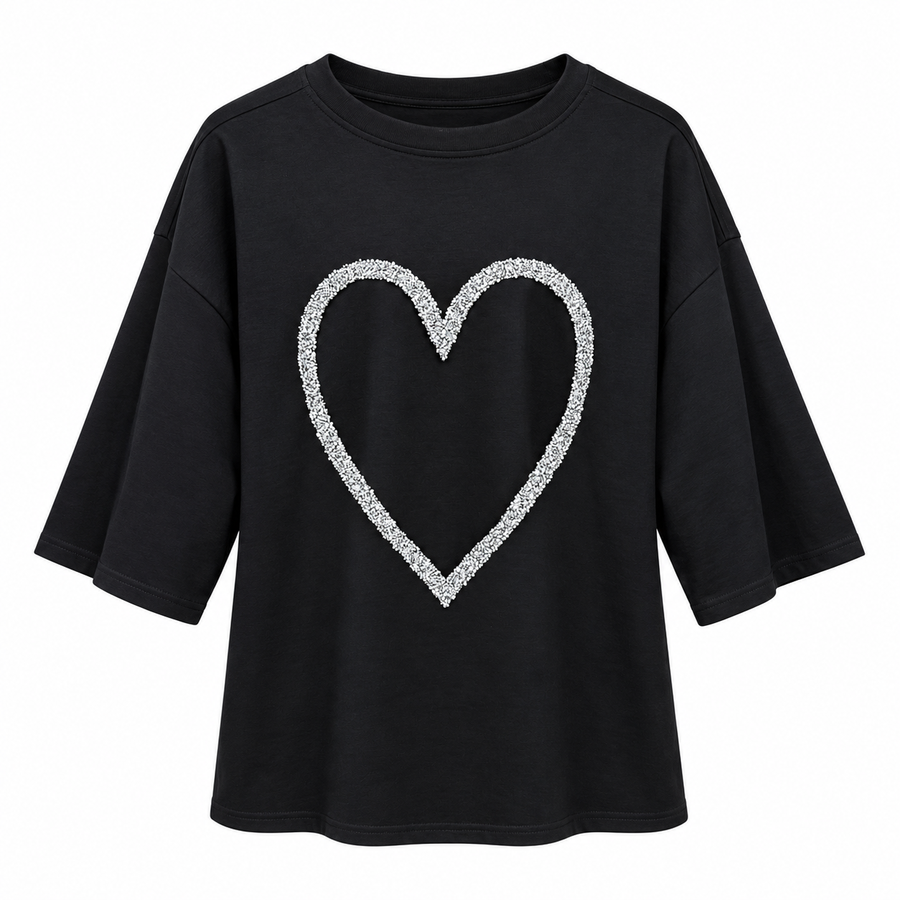 Tee shirt Heart Noir