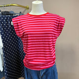 Marinière à épaulettes rouge