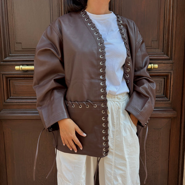 Veste oversize tressée