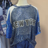 T-shirt Baseball strass