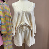 Ensemble Miami beige/blanc
