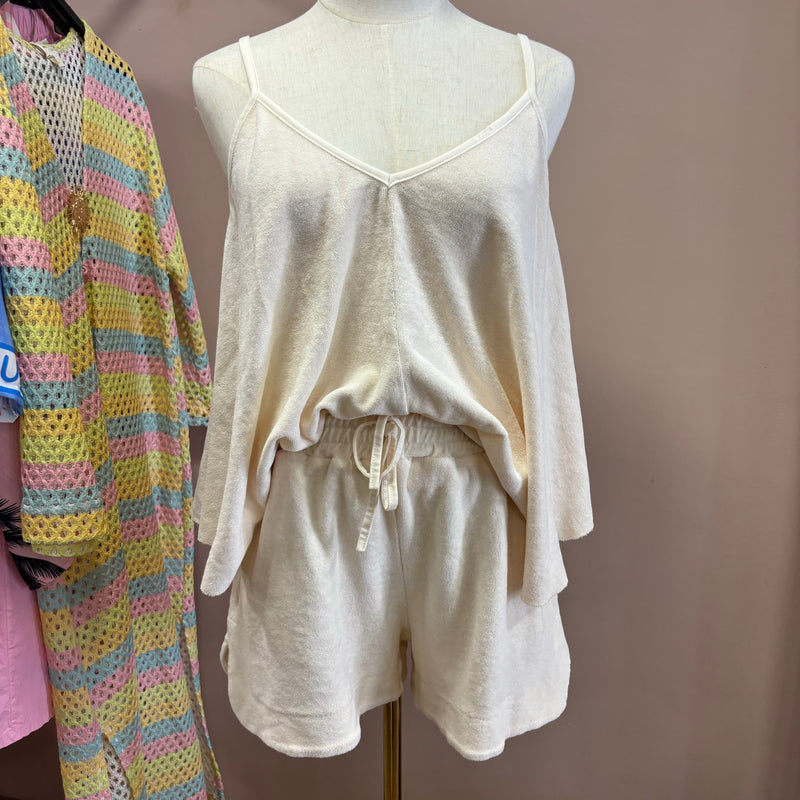 Ensemble Miami beige/blanc