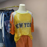 T-shirt Baseball strass