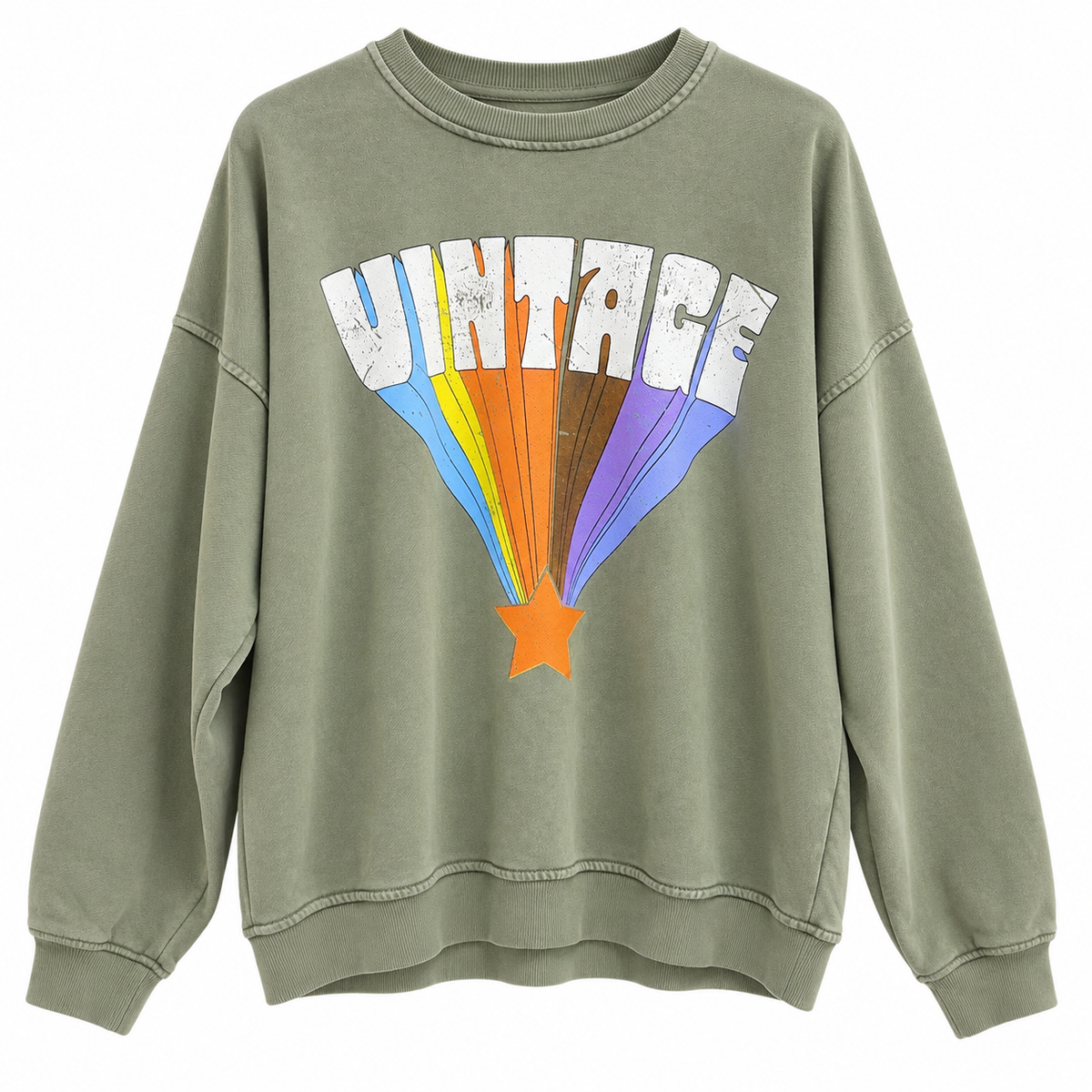Sweat vintage kaki