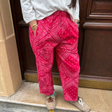 Pantalon Bandana rouge framboise