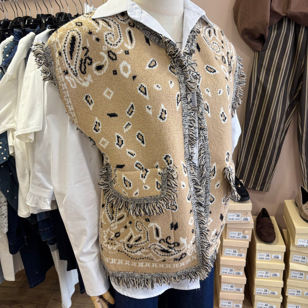 Gilet bandana beige
