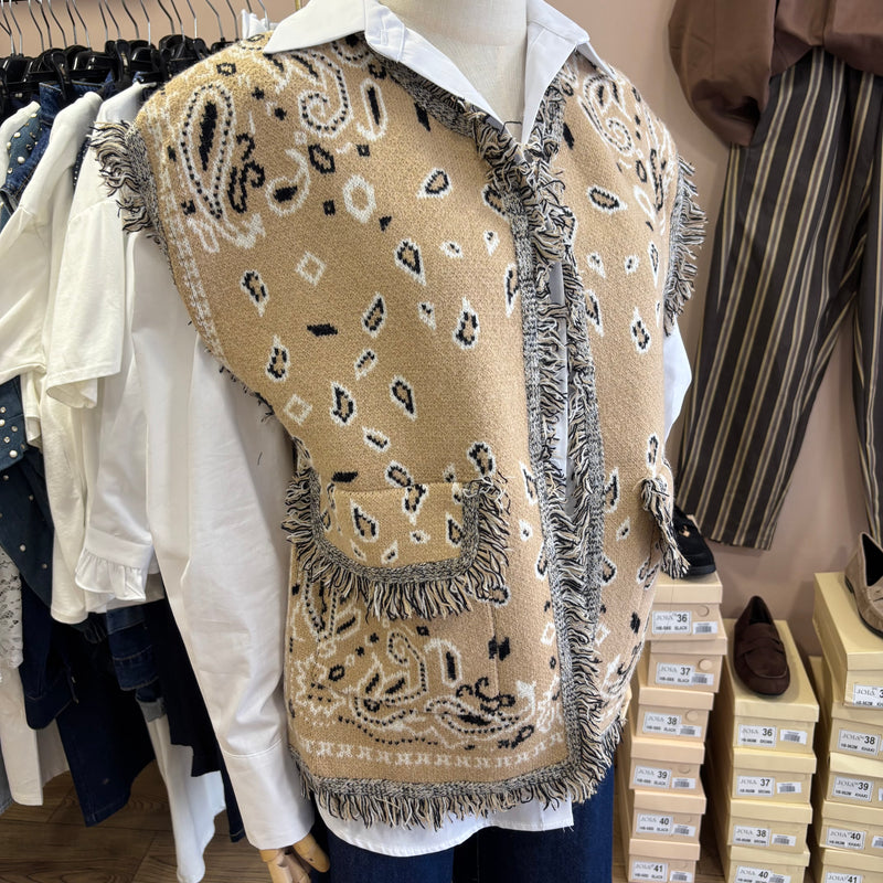 Gilet bandana beige