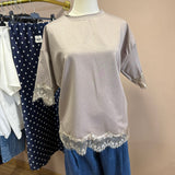 T-shirt Dentelle taupe