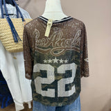 T-shirt Baseball Strass N.7