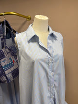 Robe volants rayure blanc