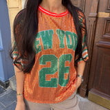 T-shirt Baseball strass