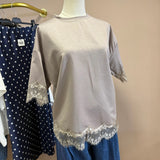 T-shirt Dentelle taupe