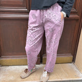 Pantalon Bandana vieux rose