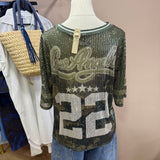 T-shirt Baseball Strass N.10