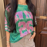 T-shirt Baseball strass
