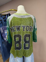 T-shirt Baseball strass
