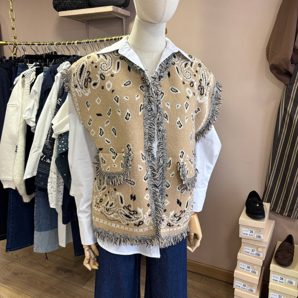 Gilet bandana beige