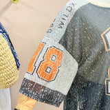 T-shirt Baseball Strass N.8
